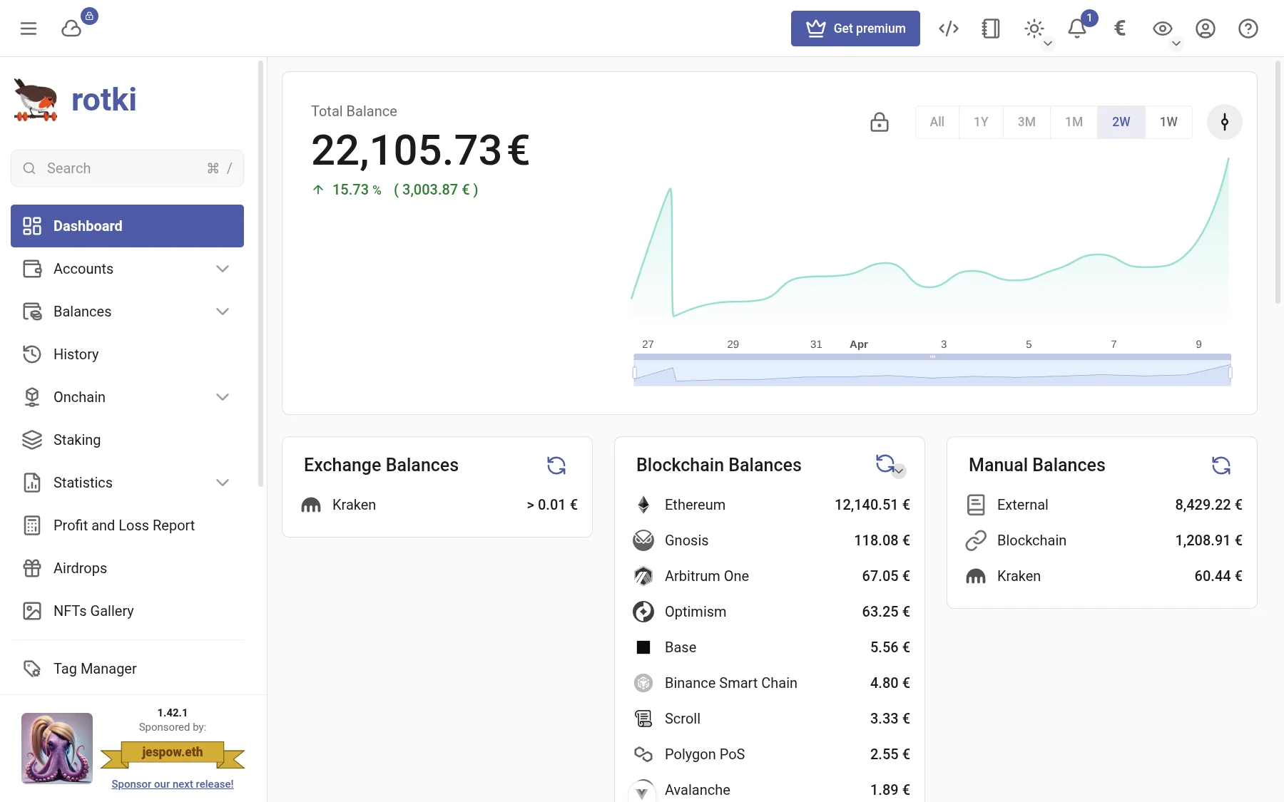 rotki Dashboard
