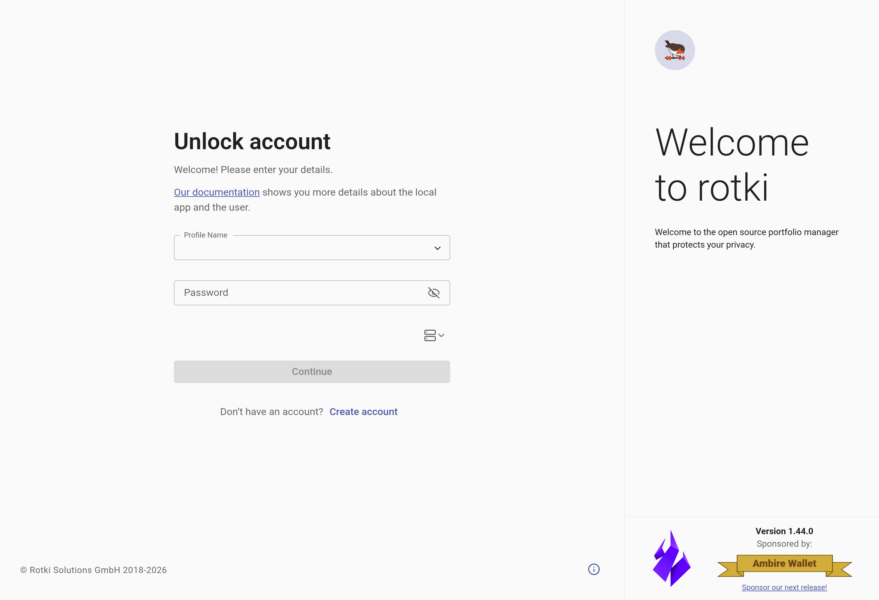 Creating a new account