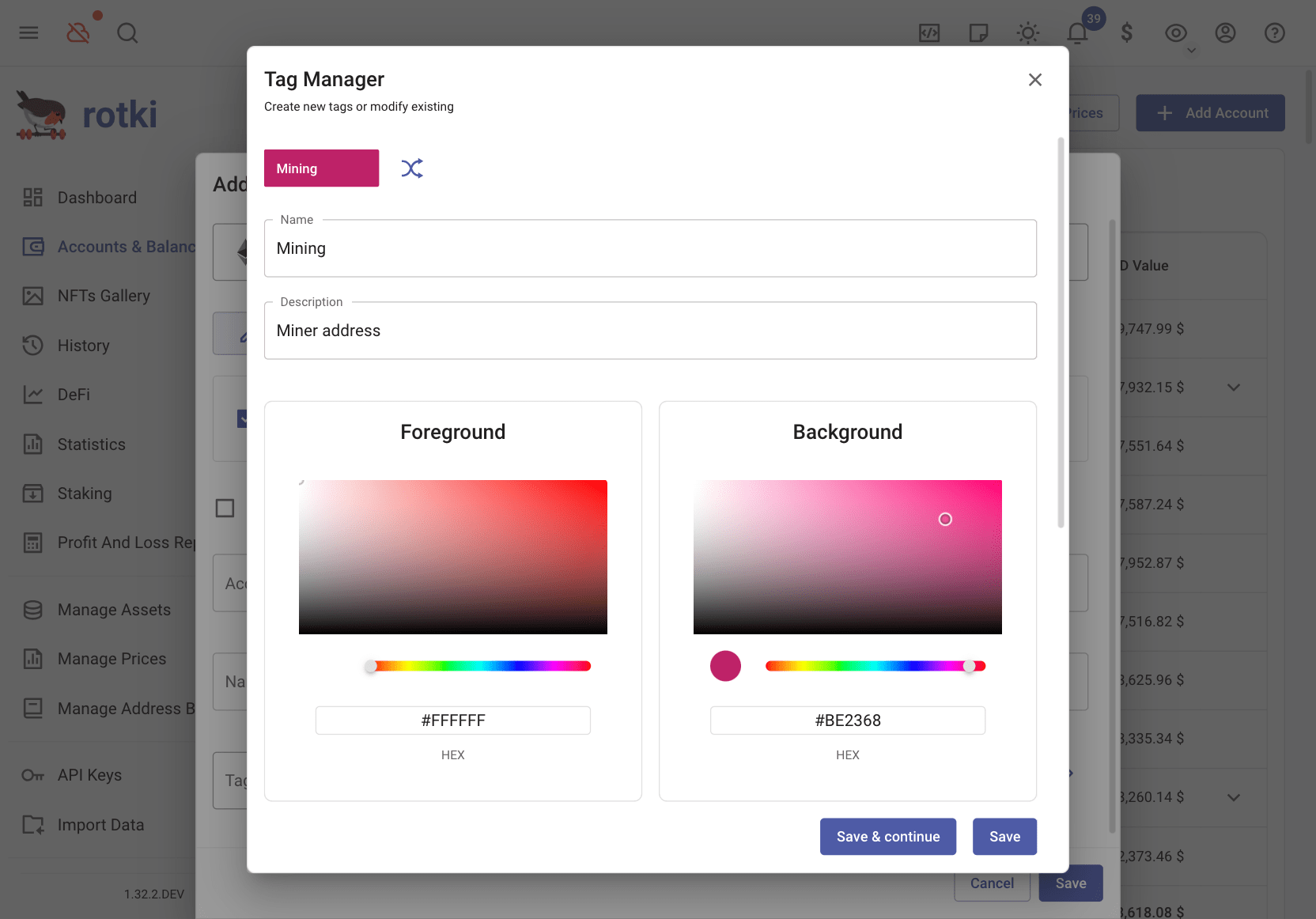 Add a label and create a tag