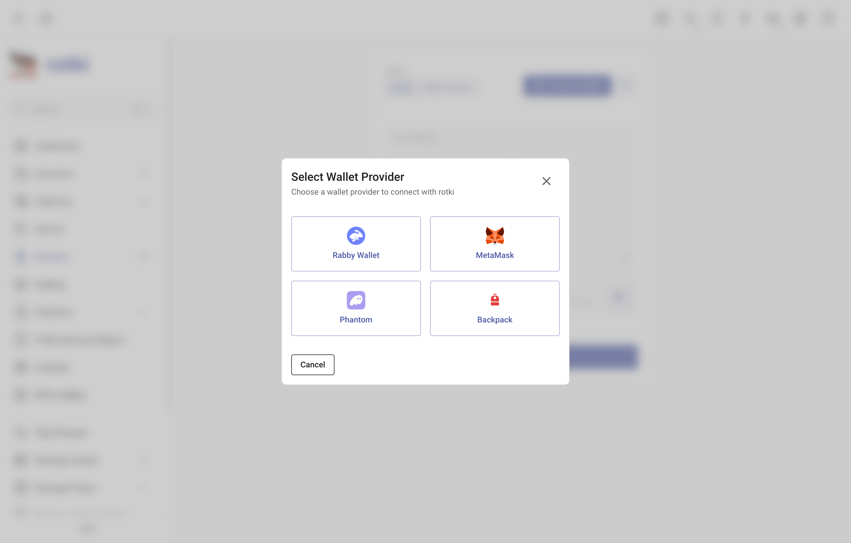 Select browser wallet