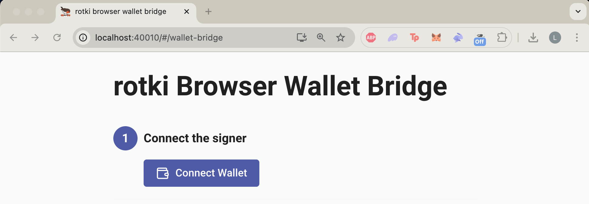 Connect wallet in browser wallet bridge