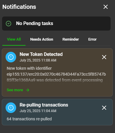 Repulled transactions result