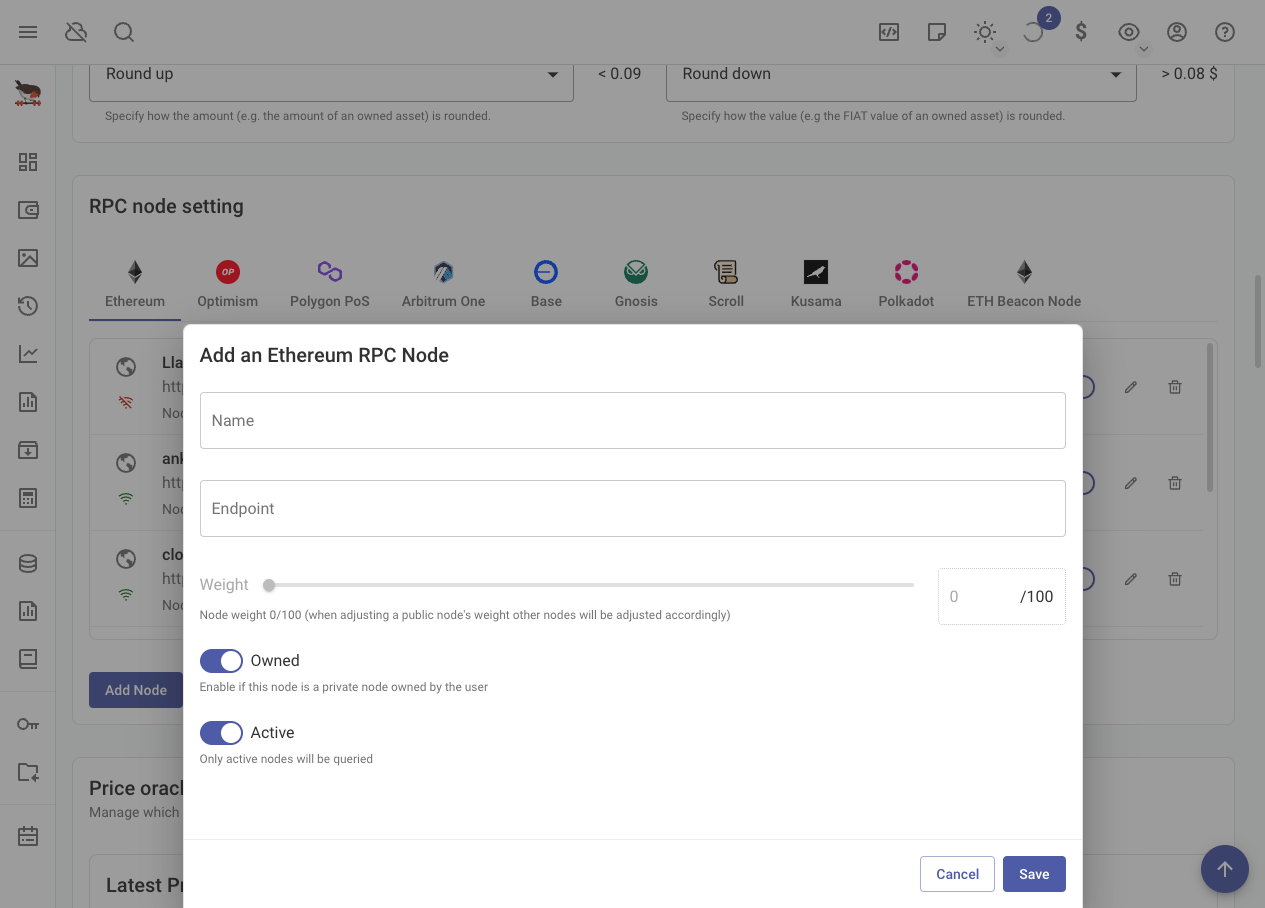 Add an EVM node