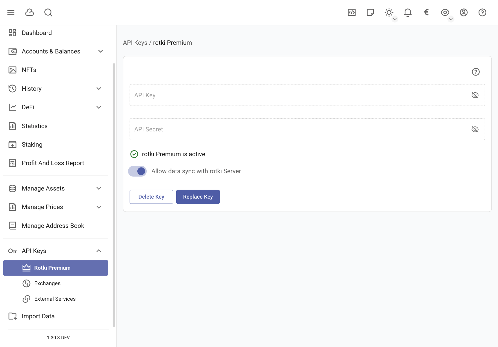 Sync data with Rotki Server