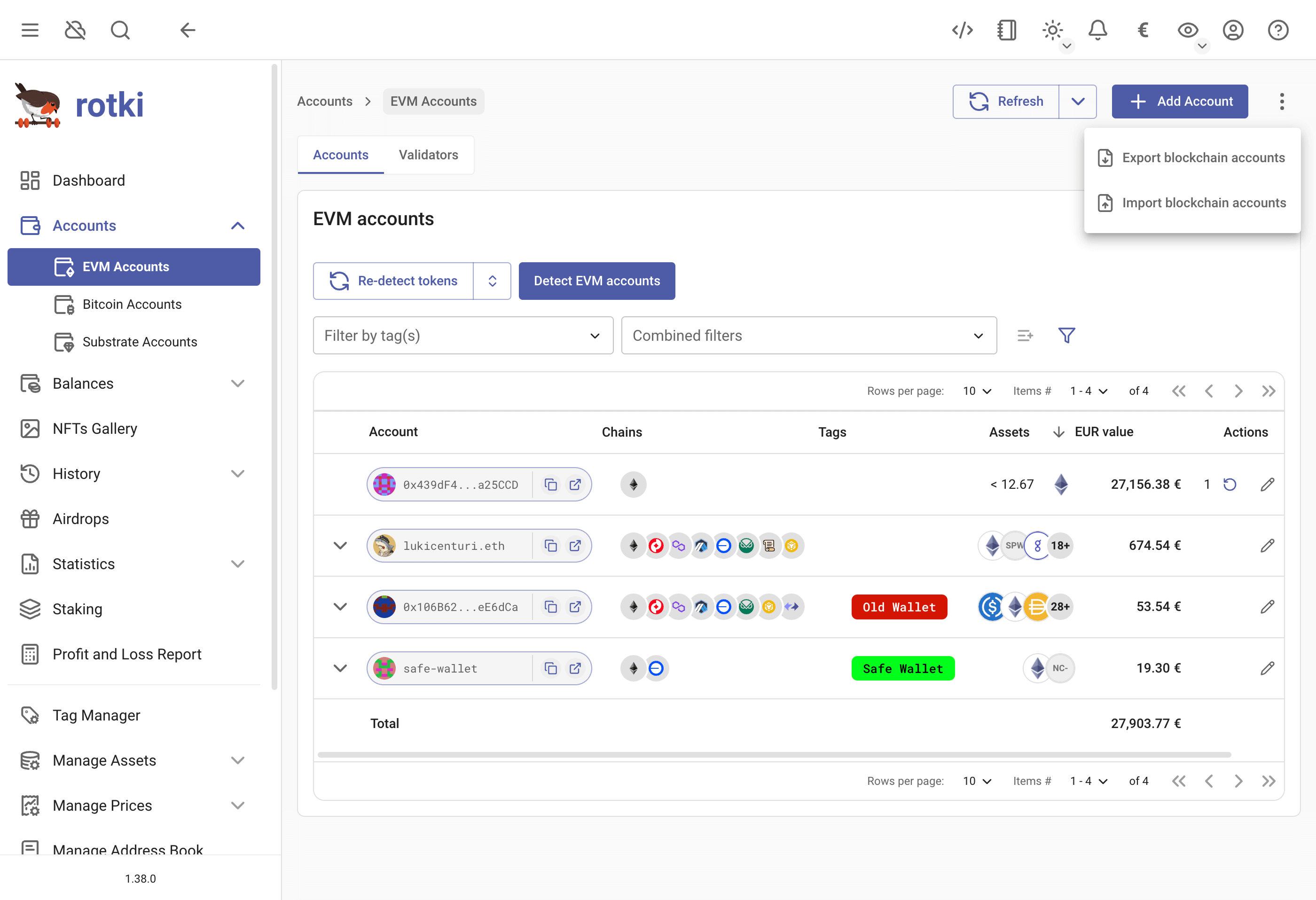 Import and Export Blockchain Accounts