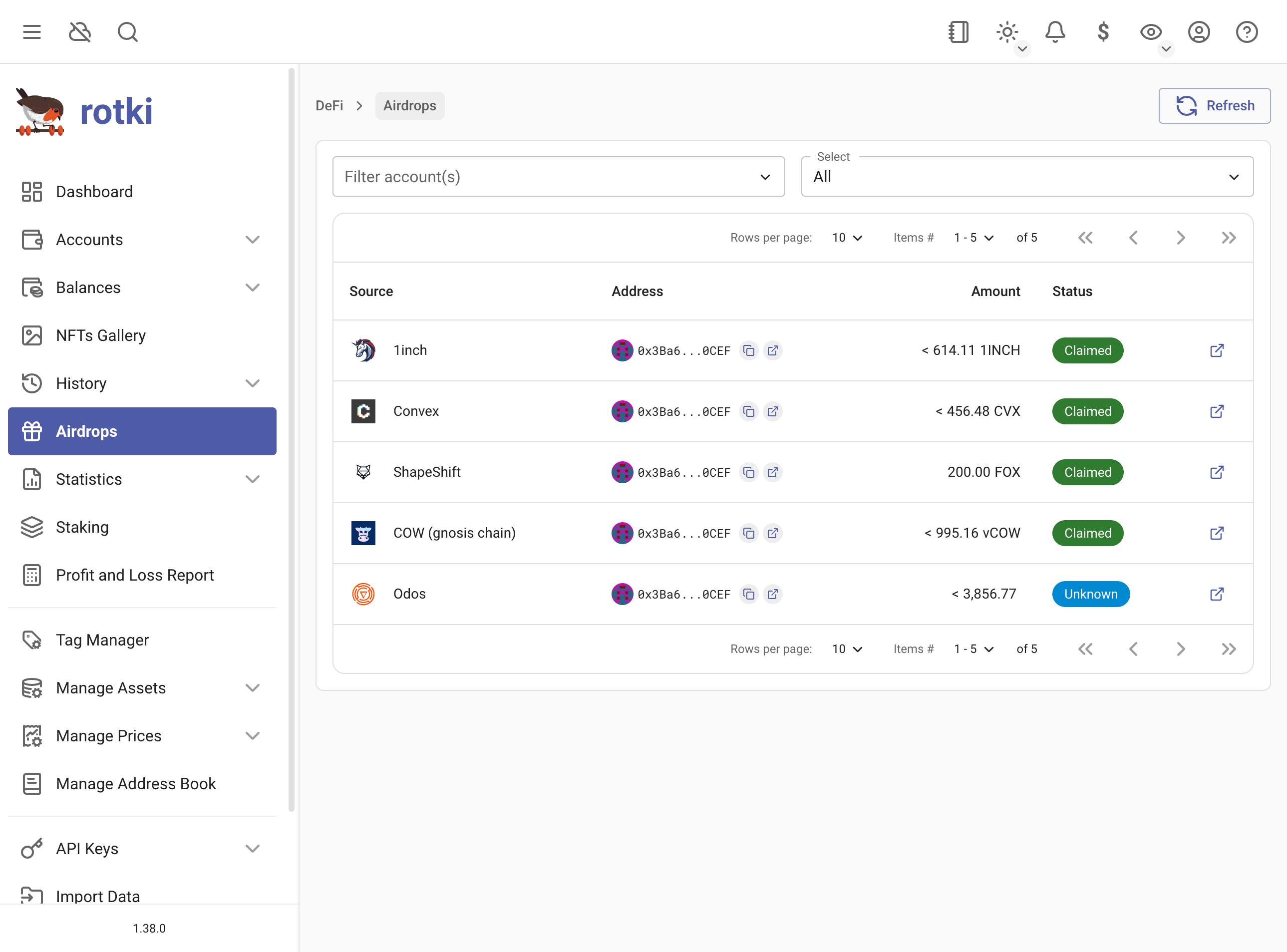 rotki airdrops detection