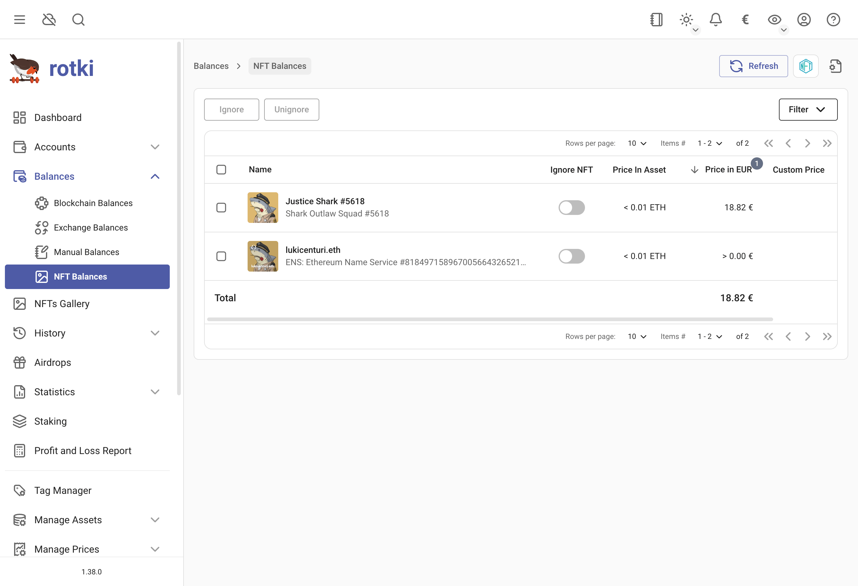 NFT Value Dashboard