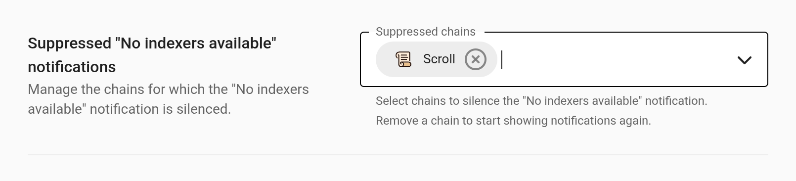 Suppressed indexer notifications