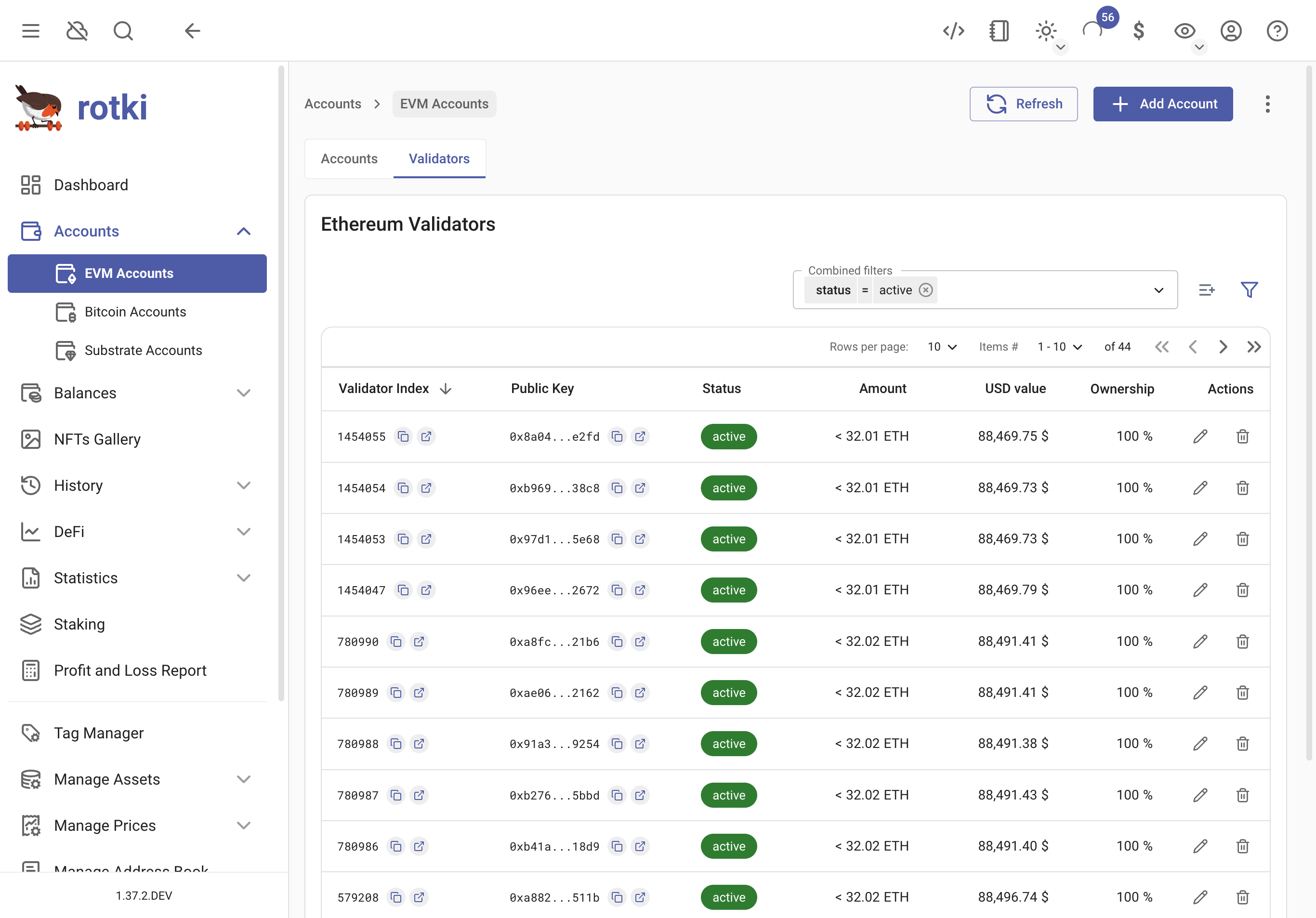 ETH2 validator balances