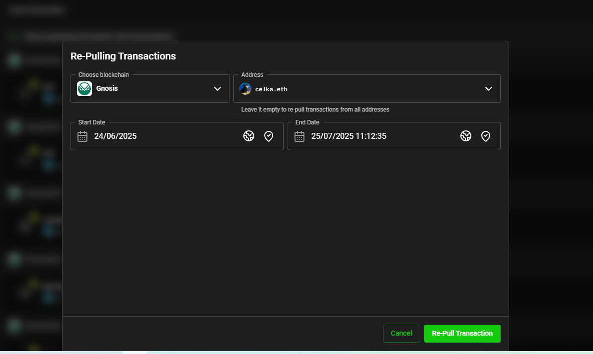 Repull transactions