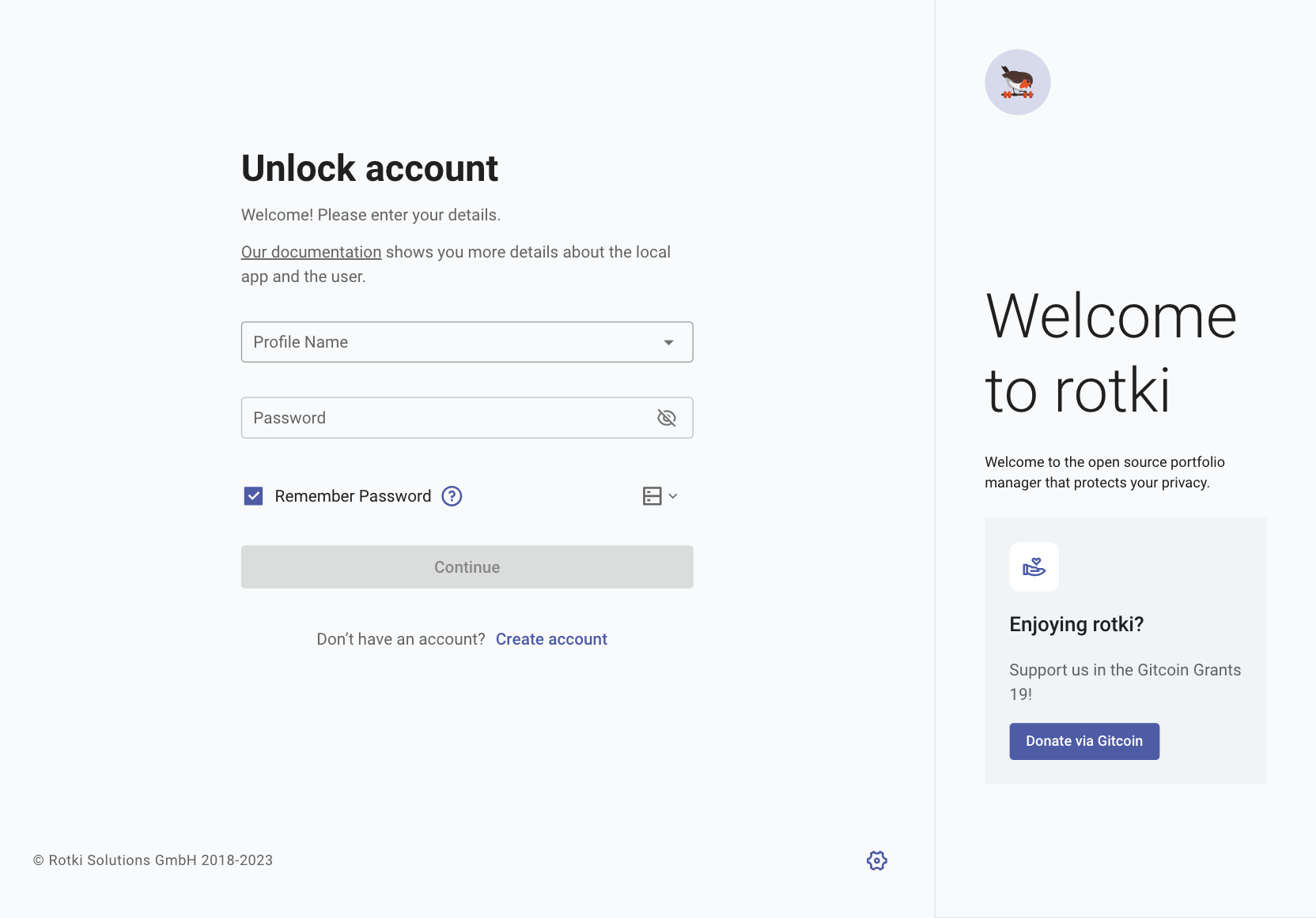 Creating a new account