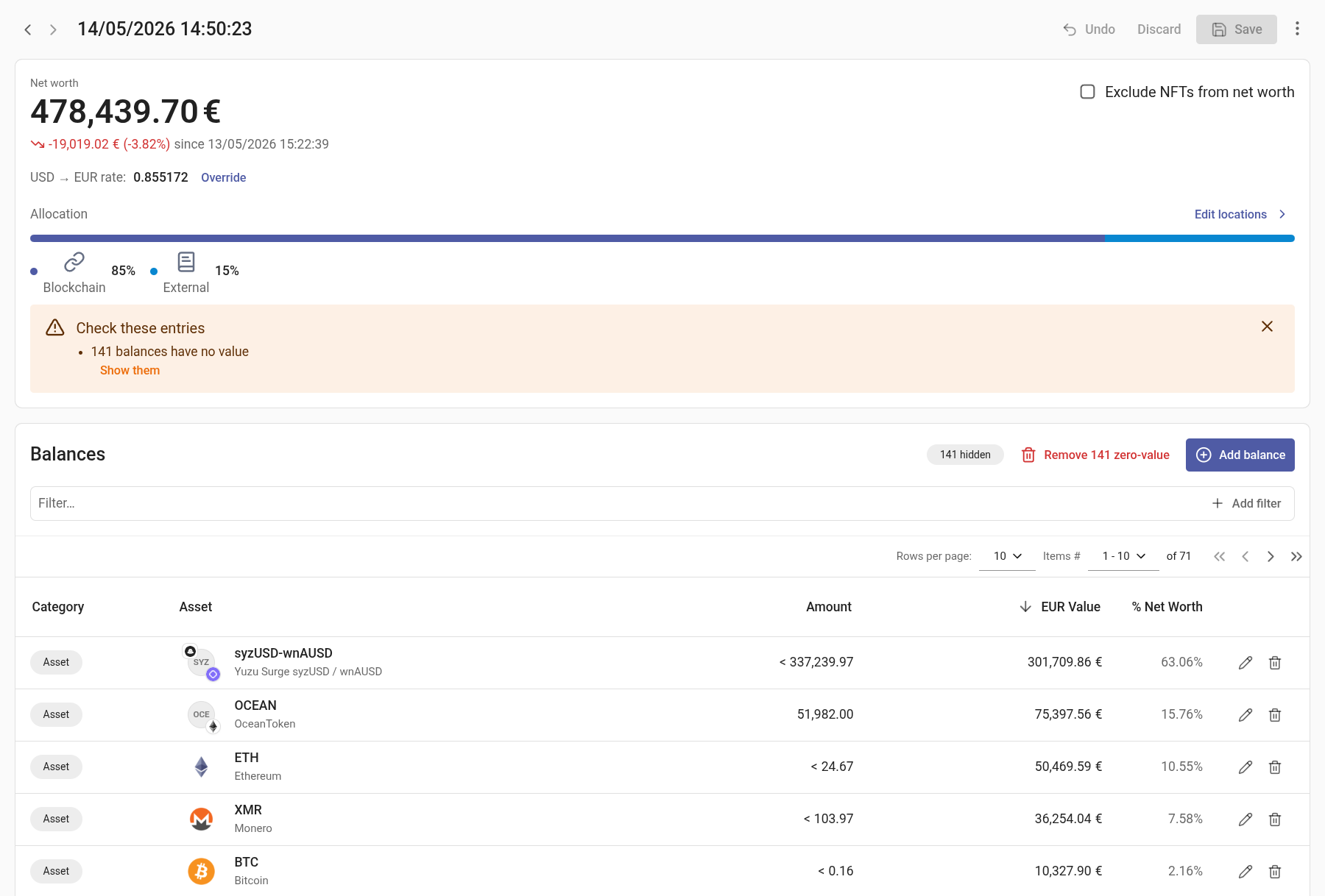 The snapshot editor