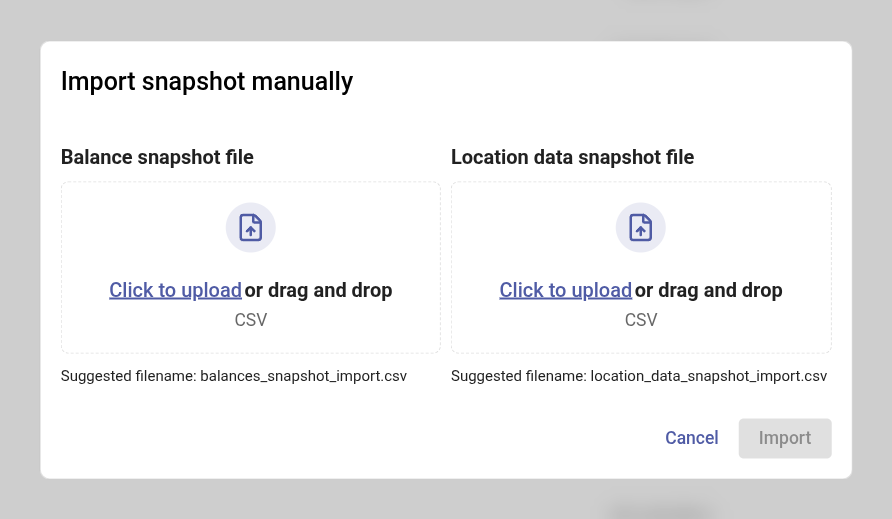 Import a snapshot manually