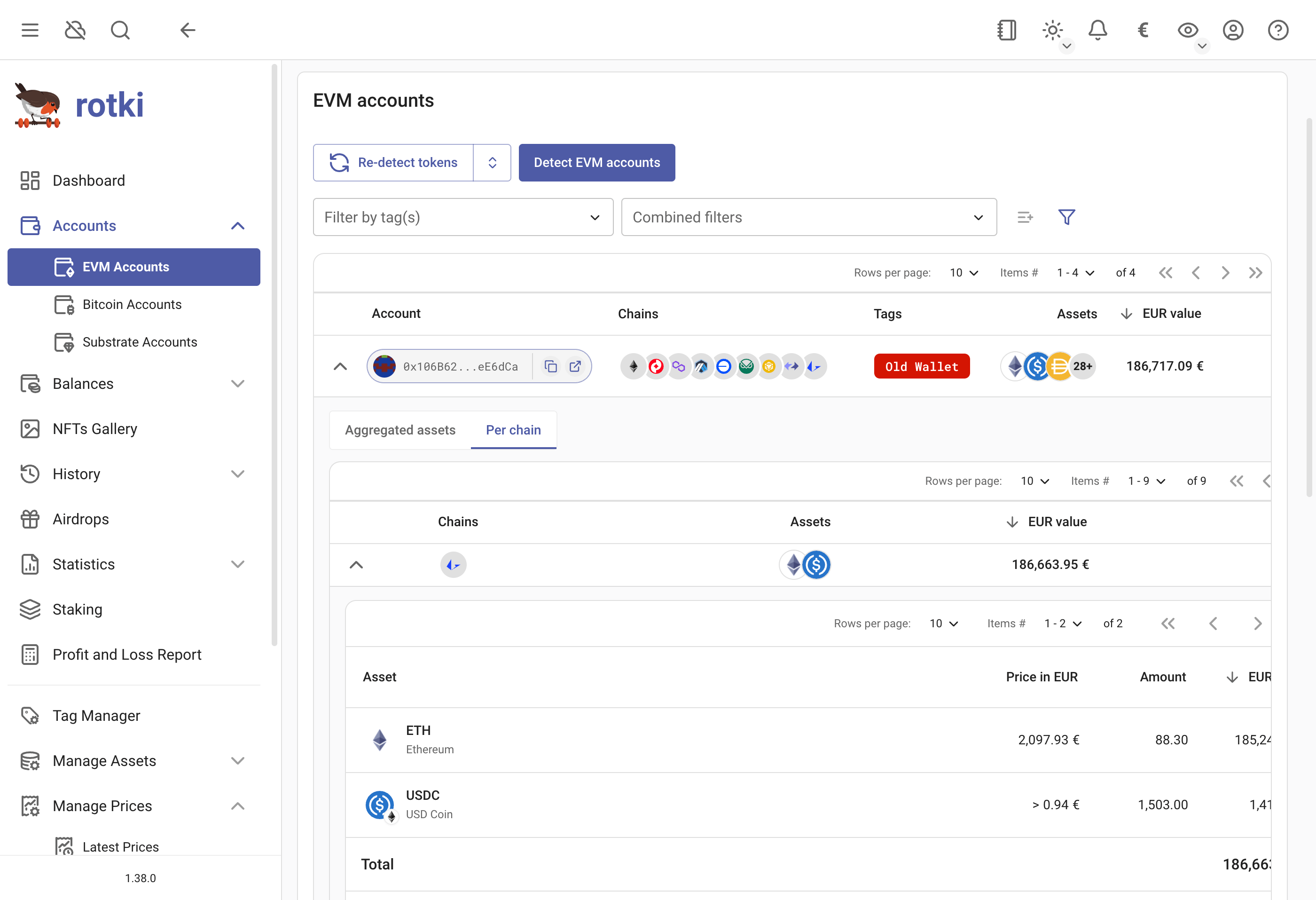 Loopring balances detailed per address