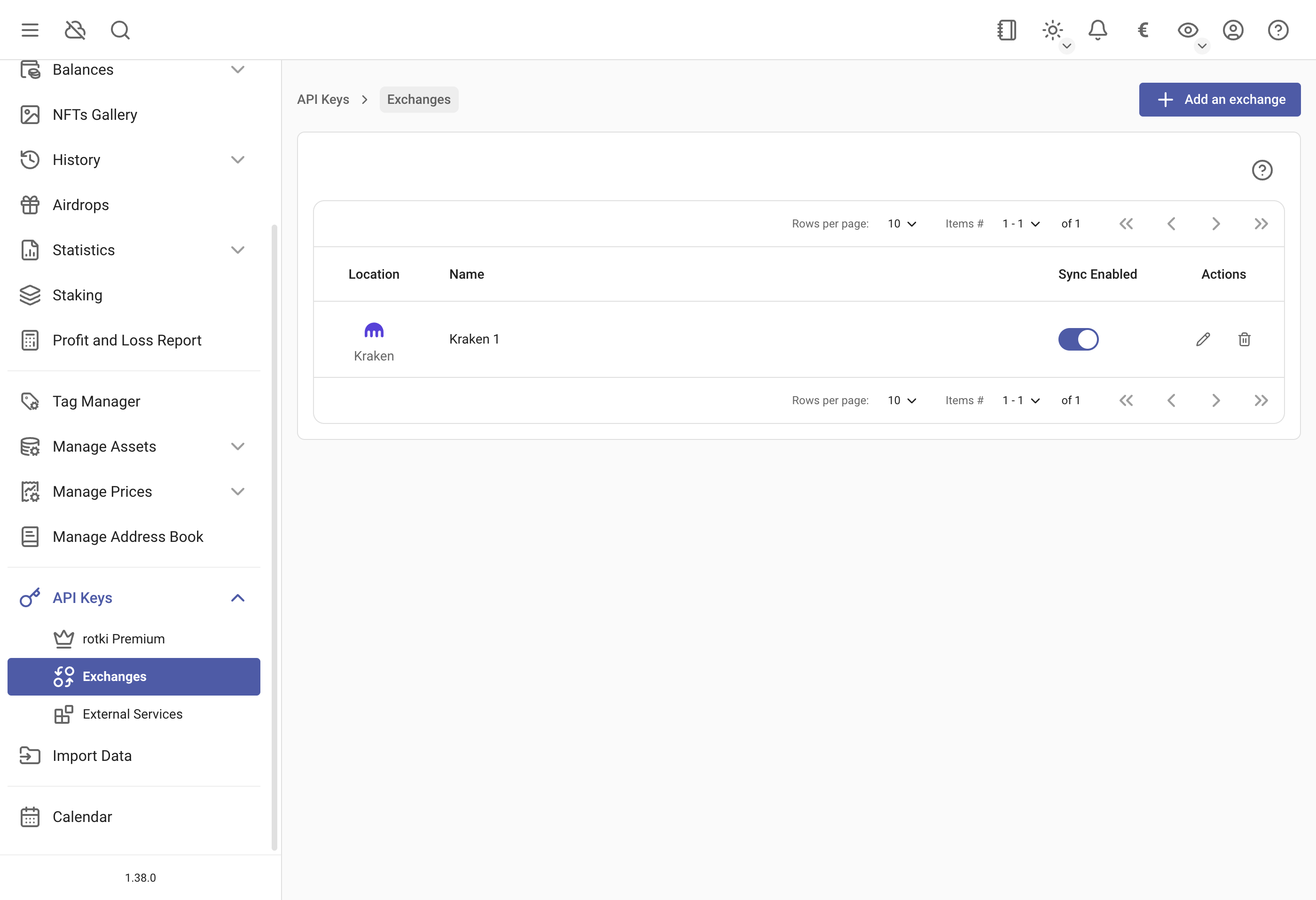 List of connected exchanges